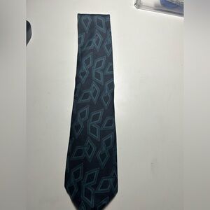 Geoffrey Beene Dark Navy and Blue Geometric Tie